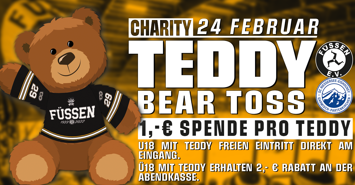 Wir wollen eure Teddybären – Charity Teddy Bear Toss am 24.02.